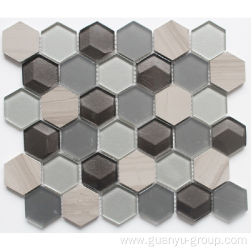 Marble & Glass Mosaic With Austere Pattern